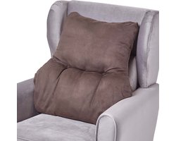 Homescapes Rugkussen bruin – rugkussen 68 x 58 cm met velours bekleding