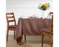 Homescapes tafelkleed bruin - 137 x 178 cm, 100% katoen