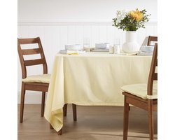Homescapes tafelkleed crème - 137 x 228 cm, 100% katoen