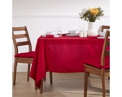 Homescapes tafelkleed rood - 137 x 178 cm, 100% katoen
