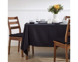 Homescapes tafelkleed zwart - 137 x 137 cm, 100% katoen