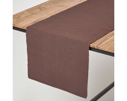 Homescapes tafelloper gemaakt van 100% katoen, bruin