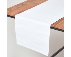 Homescapes tafelloper gemaakt van 100% katoen, wit