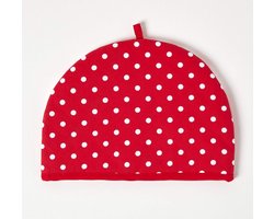 Homescapes Teekannenwärmer Polka Dots rot Design Theemuts