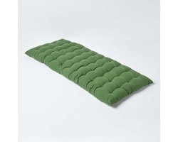 Homescapes Tuinbank Kussen – Donkergroen – 2 Zitter Zitkussen – 108x42 cm – 100% Katoen – Wasbaar – Comfortabel & Stevig