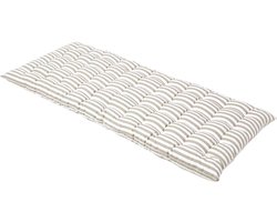 Homescapes Tuinbank Kussen – Grijs-Wit Gestreept – 2 Zitter Zitkussen – 108x42 cm – Katoen – Wasbaar – voor Buitengebruik