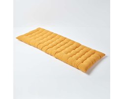 Homescapes Tuinbank Kussen – Mosterdgeel – 2 Zitter Zitkussen – 108x42 cm – 100% Katoen – Wasbaar – Comfortabel & Stevig