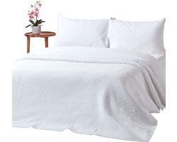 Homescapes Witte Diamant Sprei 260 x 260 cm