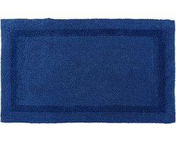 Homescapes XXL badmat donkerblauw 70x120 cm gemaakt van 100% katoen
