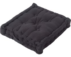 Homescapes zitkussen effen zwart 40 x 40 cm