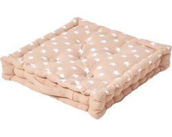 Homescapes zitkussen sterren beige 50 x 50 x 10 cm & polyester
