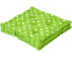 Homescapes zitkussen sterren groen 40 x 40 x 10 cm & polyester
