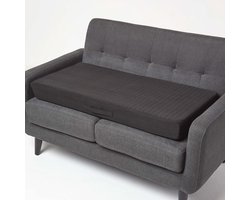 Homescapes zitkussen velours zwart, 100 x 50 cm - groot orthopedisch zitkussen