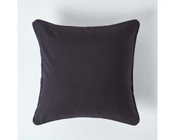Homescapes Zwart Katoenen Kussenhoes 30 x 30 cm