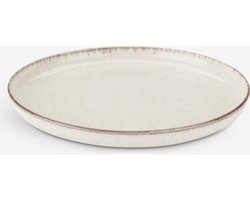 Homestar - beige met bruin rand - Set van 6 dessertborden, beige, taartborden voor 6 personen, porselein - 6stuks