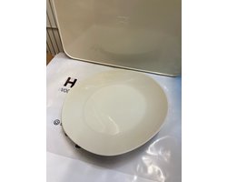 Homestar Decoratie - Porselein Diner Borden - Creme - Platte Eetborden - Set van 12