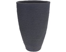 Homestyle Bloempot Geribbeld - Bloempotten - 40x40x60 cm Lichtgrijs