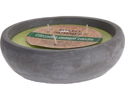 Homestyle Citronella Kaars In Cementen Pot - Branders - 20x20x7 cm Groen