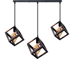 Homestyle Pro Mk017-B IndustriËLe Vierkante Hanglampen Zwart/Metaal