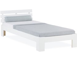 Homestyle4u Eenpersoonsbed - 90x200 cm - Houten bed - Wit