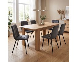 Homestyle4u Eettafel - 120x80 cm - Keukentafel - Uitschuifbare - Tafel - Houten - Natuur