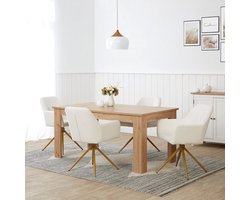 Homestyle4u Eettafel - 160x90 cm - Uitschuifbare Eetkamertafel - Massief eikenhout - Bruin