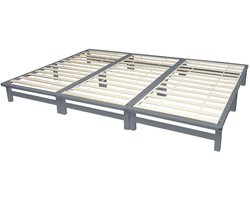 Homestyle4u Familiebed - 270x200 cm - Houten bed - Grijs
