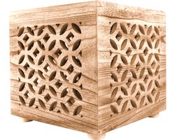 Homestyle4u Hocker - 40x40x39 cm - Natuurlijk - Hout - Bijzettafel