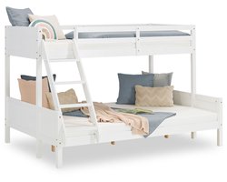 Homestyle4u Hoogslaper - 90/140x200 cm - Wit - met lattenbodem