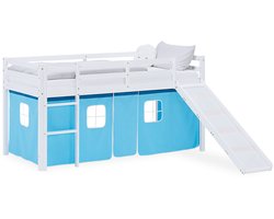 Homestyle4u Hoogslaper - 90x200 cm - Blauw - met glijbaan