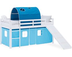 Homestyle4u Hoogslaper - 90x200 cm - Blauw - met glijbaan