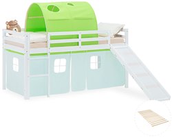 Homestyle4u Hoogslaper - 90x200 cm - groen - met lattenbodem - schuif