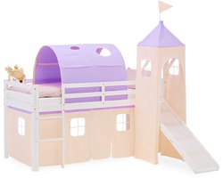 Homestyle4u Hoogslaper - 90x200 cm - perzik - met glijbaan