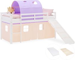 Homestyle4u Hoogslaper - 90x200 cm - perzik - met lattenbodem en matras