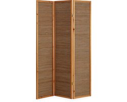 Homestyle4u Kamerscherm - 132x175 cm - bruin - 3-delig - bamboe lamellen