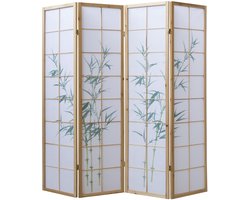 Homestyle4u Kamerscherm - 176x175 cm - bruin - 4-delig - Bamboe patroon
