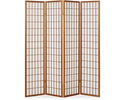 Homestyle4u Kamerscherm - 176x175 cm - Bruin - 4-delig - Shoji