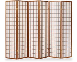 Homestyle4u Kamerscherm - 264x175 cm - bruin - 6-delig - Shoji