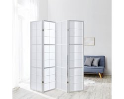 Homestyle4u Kamerscherm 4 panelen - 176x175 cm - Wit - 4-delig - Shoji
