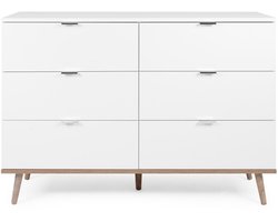 Homestyle4u Ladekasten - Wit - Hout - met 6 lades