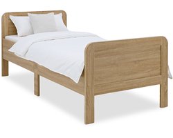 Homestyle4u Seniorenbed - 90x200 cm - Houten bed - extra hoog - Natuur