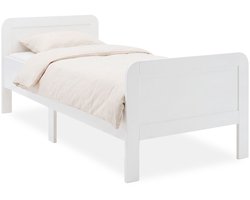 Homestyle4u Seniorenbed - 90x200 cm - Houten bed - extra hoog - Wit