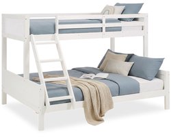 Homestyle4u Stapelbed - Kinder - 90x200 cm - 140x200 cm - Wit - met lattenbodem - Hoogslaper