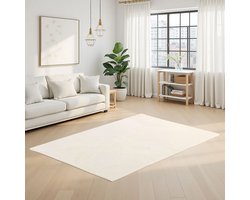 Homestyle4u Tapijt - 160x230 cm - Vloerbedekking - Wasbaar - Antislip - Zacht - beige