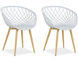Homestyle4u Tuinstoelen - Set van 2 - Kunststof - Grijs
