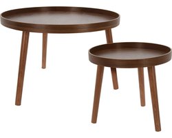 Home&Styling-2-delige-Bijzettafelset-rond-donkerwalnootkleurig
