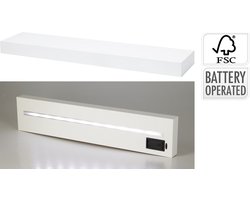 Home&Stylingcollection-wandplank-met LED-verlichting-wit-60 cm
