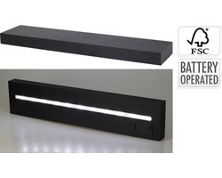 Home&Stylingcollection-wandplank-zwart-met LED-verlichting-60cm