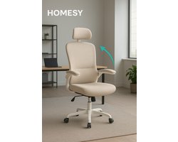 Homesy Ergonomische bureaustoel met mesh-stof en opvouwbare armleuning
