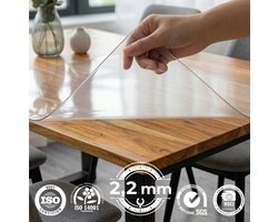 HOMEWELL® Tafelbeschermer Transparant Glashelder 80x140cm - Doorzichtig Tafelzeil - Tafelkleed - Anti Slip en Hittebestendig - 2,2 mm